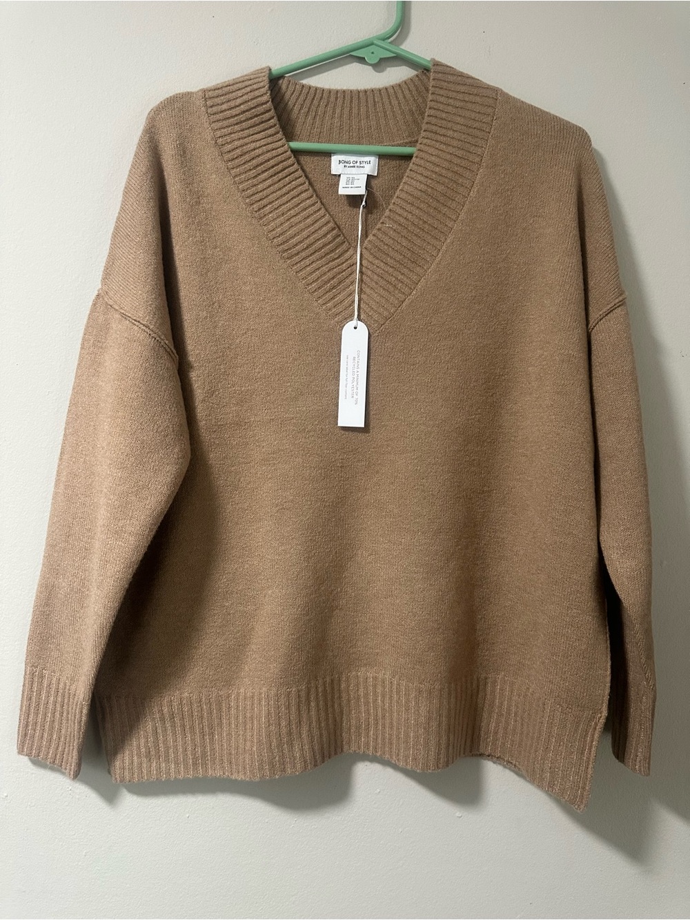 Song of Style Women's V-Neck Sweater in Camel - Picture 2 of 6